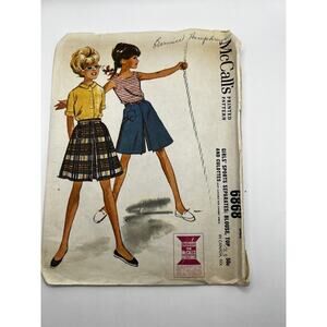 Vintage 1960s 1963 Sewing Pattern Girls Dress Skirt Top McCall’s 6868